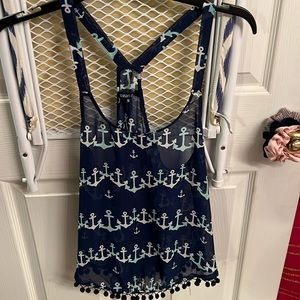Women’s Ocean Drive sheer racer back tank super cute.